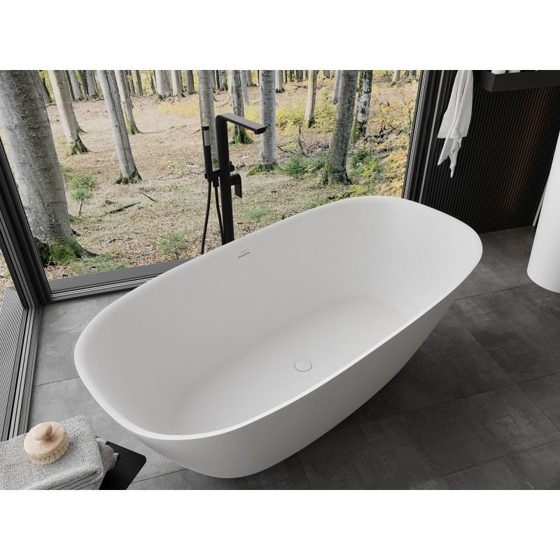 Mexen Como wanna wolnostojąca z konglomeratu 150 x 82 cm, biała mat - 57311508200