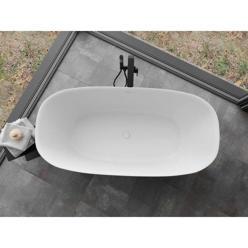 Mexen Como wanna wolnostojąca z konglomeratu 170 x 82 cm, biała mat - 57311708200