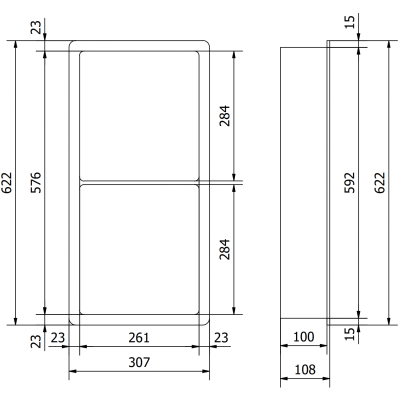 Mexen X-Wall-K półka wnękowa z konglomeratu 62,2 x 30,7 cm, biała - 1900623010