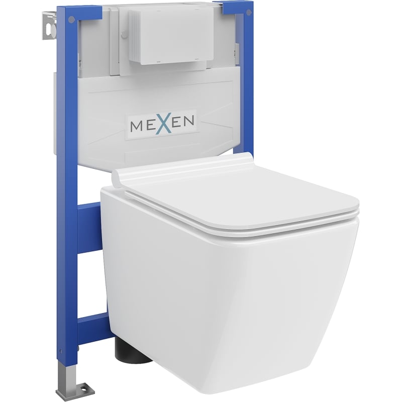 Mexen zestaw podtynkowy WC stelaż Fenix XS-F z miską WC Vega i deską wolnoopadającą, biały połysk - 68030654000