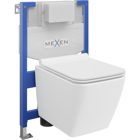 Mexen zestaw podtynkowy WC stelaż Fenix XS-F z miską WC Vega i deską wolnoopadającą, biały połysk - 68030654000