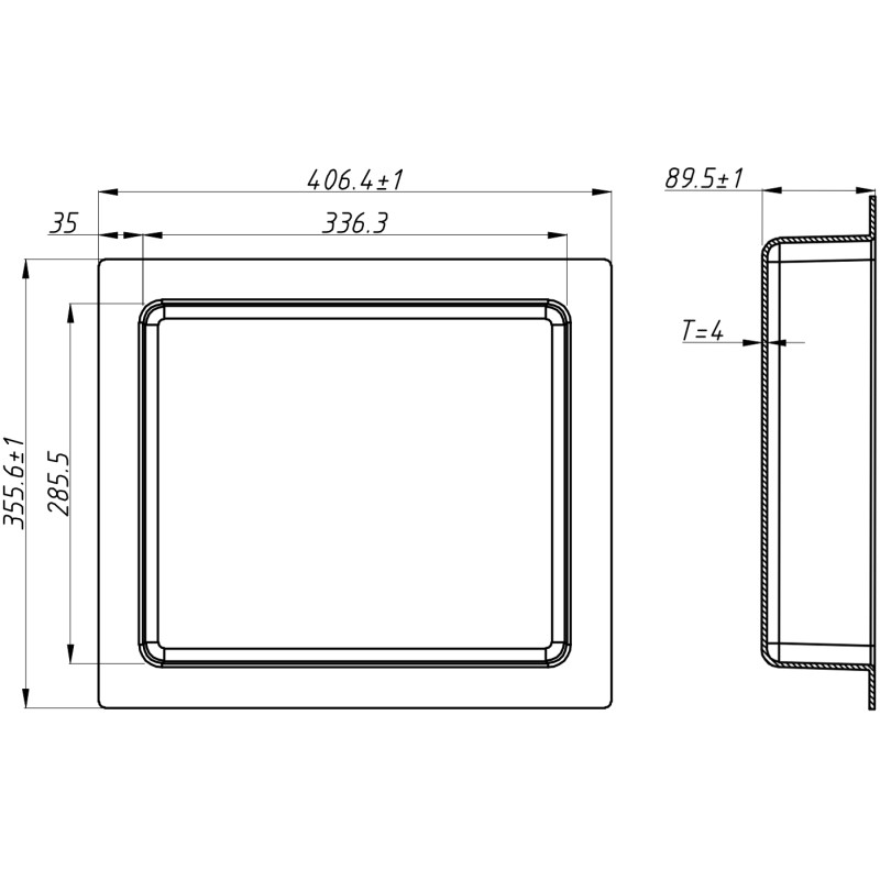 Mexen X-Wall-S półka wnękowa SMC z kołnierzem 35,5 x 40,7 cm, biała - 1901354109
