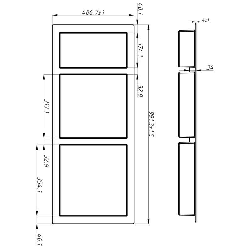 Mexen X-Wall-S półka wnękowa SMC z kołnierzem 99,1 x 40,7 cm, biała - 1901994109