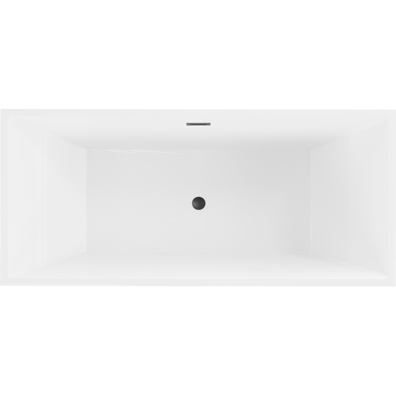Mexen Vigo wanna wolnostojąca 178,5 x 80 cm, biała, przelew czarny - 51251788000-70