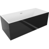 Mexen Vigo wanna wolnostojąca 178,5 x 80 cm, biała/czarna, przelew chrom - 51251788075-01