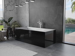 Mexen Vigo wanna wolnostojąca 178,5 x 80 cm, biała/czarna, przelew biały - 51251788075-20