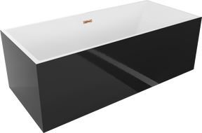 Mexen Vigo wanna wolnostojąca 178,5 x 80 cm, biała/czarna, przelew różowe złoto - 51251788075-60