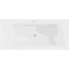 Mexen Vigo wanna wolnostojąca 178,5 x 80 cm, biała/czarna, przelew nikiel szczotkowany - 51251788075-97