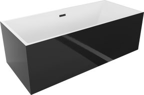 Mexen Vigo wanna wolnostojąca 178,5 x 80 cm, biała/czarna, przelew czarny - 51251788075-70