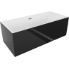 Mexen Vigo wanna wolnostojąca 178,5 x 80 cm, biała/czarna, przelew gun metal - 51251788075-95