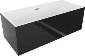 Mexen Vigo wanna wolnostojąca 178,5 x 80 cm, biała/czarna, przelew gun metal - 51251788075-95