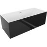 Mexen Vigo wanna wolnostojąca 178,5 x 80 cm, biała/czarna, przelew nikiel szczotkowany - 51251788075-97
