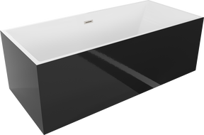 Mexen Vigo wanna wolnostojąca 178,5 x 80 cm, biała/czarna, przelew nikiel szczotkowany - 51251788075-97