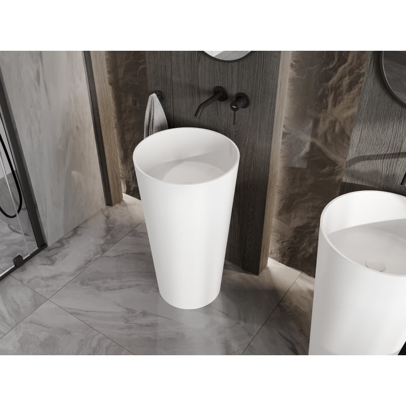 Mexen Onyx-01 umywalka wolnostojąca z konglomeratu 45 x 45 cm, biała mat - 26524500