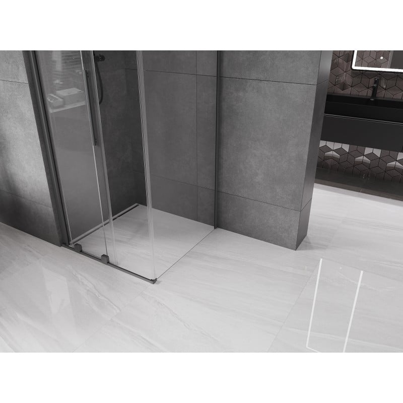 Mexen Velar kabina prysznicowa rozsuwana 100 x 100 cm, transparent, gun metal - 871-100-100-01-95