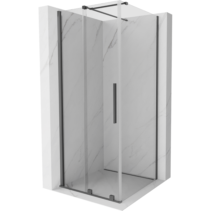 Mexen Velar kabina prysznicowa rozsuwana 100 x 100 cm, transparent, gun metal - 871-100-100-01-95