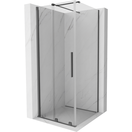 Mexen Velar kabina prysznicowa rozsuwana 100 x 100 cm, transparent, gun metal - 871-100-100-01-95