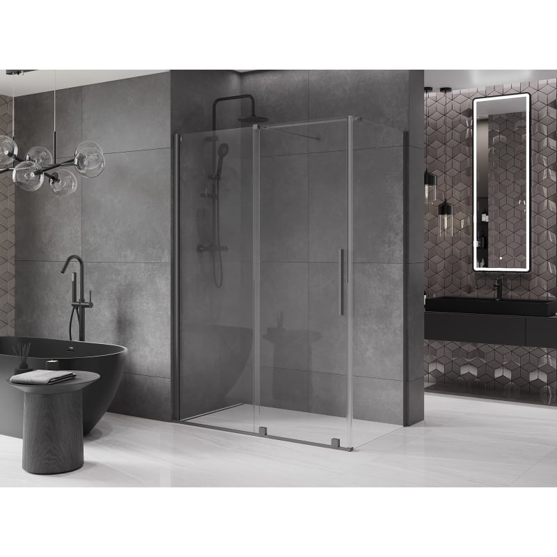 Mexen Velar kabina prysznicowa rozsuwana 150 x 85 cm, transparent, gun metal - 871-150-085-01-95