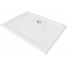 Mexen Flat brodzik prostokątny slim 140 x 100 cm, biały, syfon złoty - 40101014G