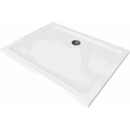 Mexen Flat brodzik prostokątny slim 130 x 100 cm, biały, syfon czarny - 40101013B