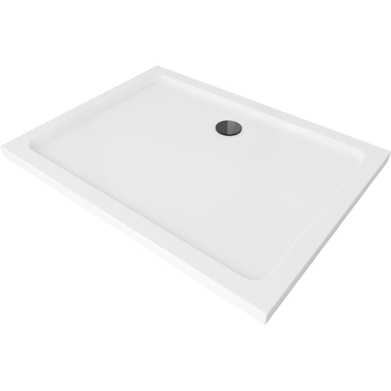Mexen Flat brodzik prostokątny slim 140 x 90 cm, biały, syfon czarny - 40109014B