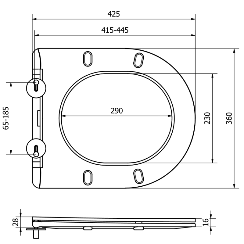 Mexen deska wolnoopadająca slim, duroplast, biała mat - 39740001