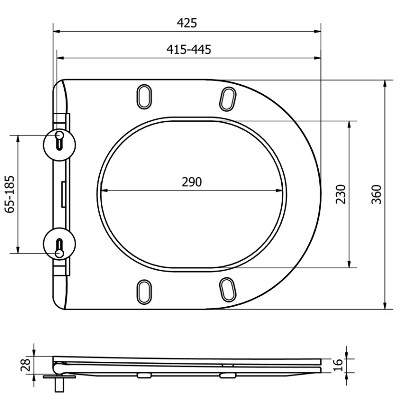 Mexen deska wolnoopadająca slim, duroplast, czarna mat - 39224085