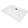 Mexen Flat brodzik prostokątny slim 130 x 80 cm, biały, syfon czarny - 40108013B