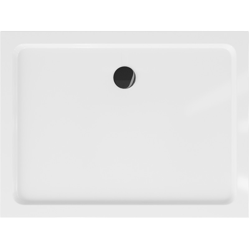 Mexen Flat brodzik prostokątny slim 120 x 80 cm, biały, syfon czarny - 40108012B