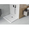 Mexen Flat brodzik prostokątny slim 110 x 80 cm, biały, syfon czarny - 40108011B