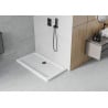 Mexen Flat brodzik prostokątny slim 130 x 70 cm, biały, syfon czarny - 40107013B