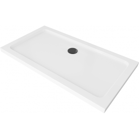Mexen Flat brodzik prostokątny slim 120 x 70 cm, biały, syfon czarny - 40107012B