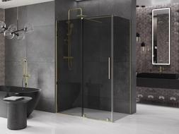Mexen Velar kabina prysznicowa rozsuwana 140 x 80 cm, grafit, złota - 871-140-080-41-50