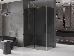 Mexen Velar kabina prysznicowa rozsuwana 140 x 75 cm, grafit, złota - 871-140-075-41-50