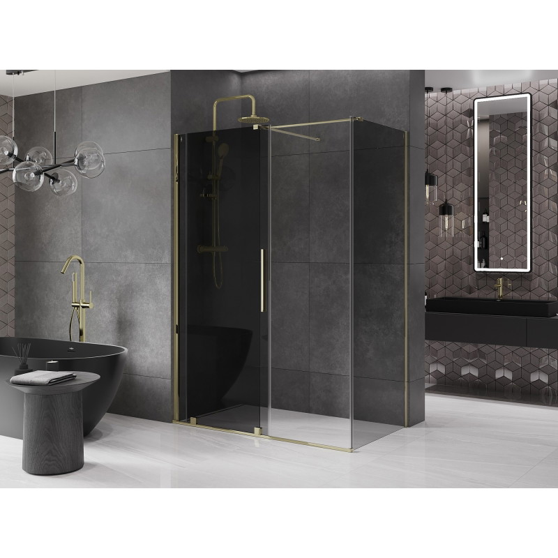 Mexen Velar kabina prysznicowa rozsuwana 150 x 80 cm, grafit, złota - 871-150-080-41-50