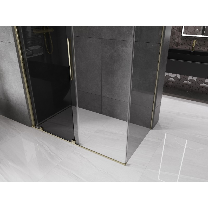 Mexen Velar kabina prysznicowa rozsuwana 140 x 85 cm, grafit, złota - 871-140-085-41-50