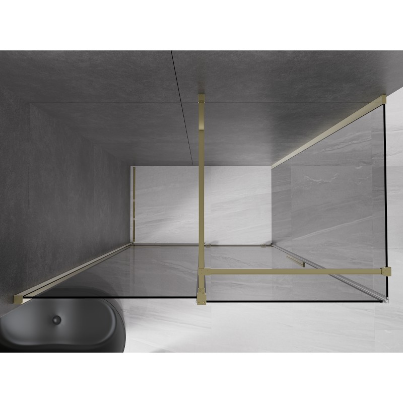 Mexen Velar kabina prysznicowa rozsuwana 160 x 75 cm, grafit, złota - 871-160-075-41-50