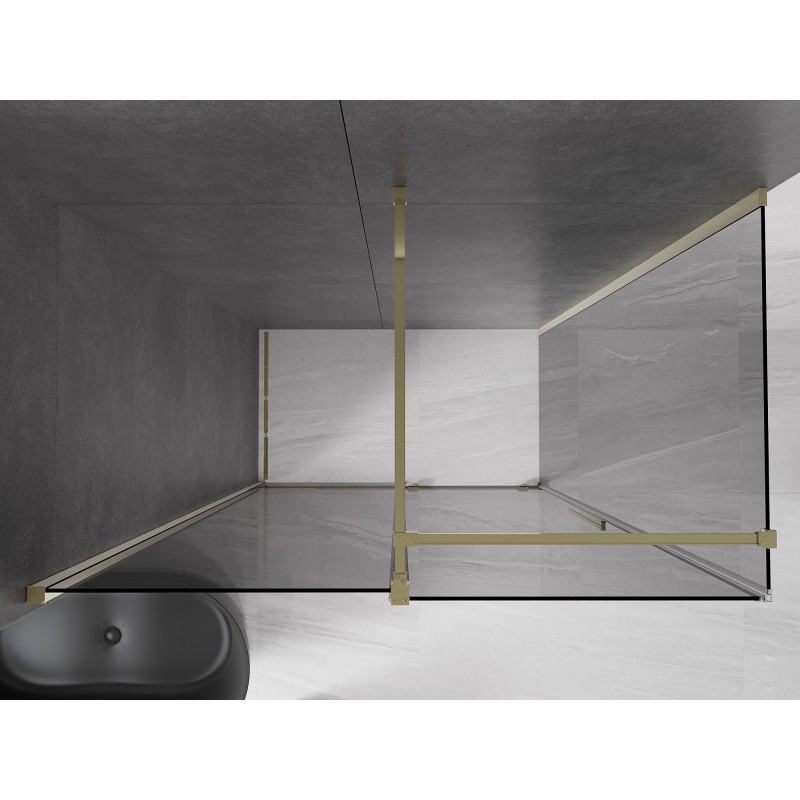 Mexen Velar kabina prysznicowa rozsuwana 150 x 90 cm, grafit, złota - 871-150-090-41-50