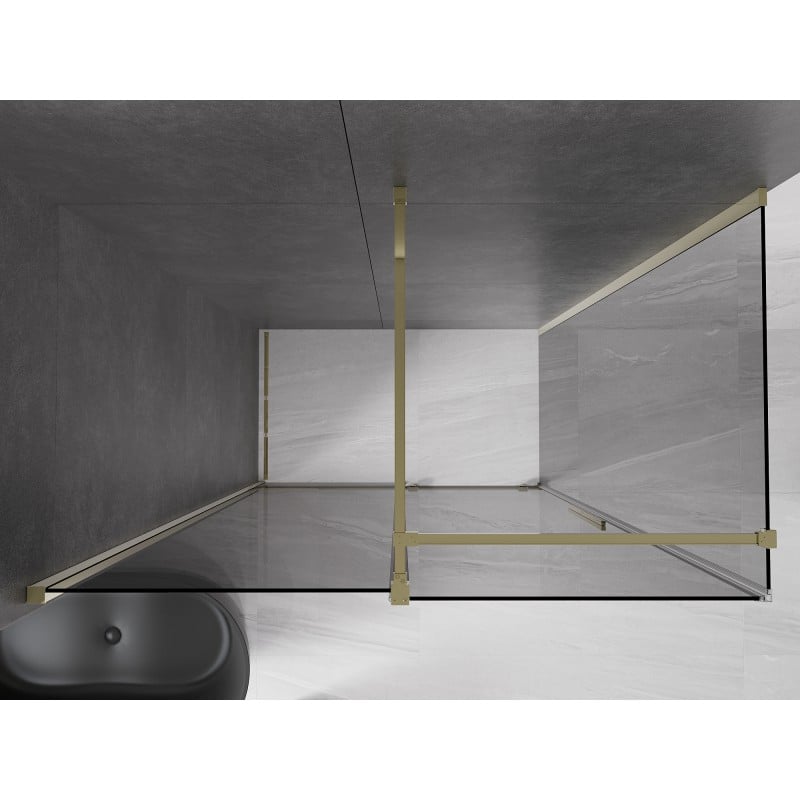 Mexen Velar kabina prysznicowa rozsuwana 150 x 85 cm, grafit, złota - 871-150-085-41-50