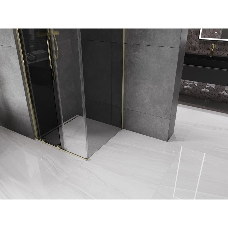 Mexen Velar kabina prysznicowa rozsuwana 90 x 90 cm, grafit, złota - 871-090-090-41-50