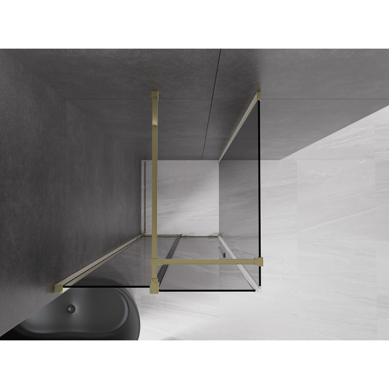 Mexen Velar kabina prysznicowa rozsuwana 120 x 120 cm, grafit, złota - 871-120-120-41-50