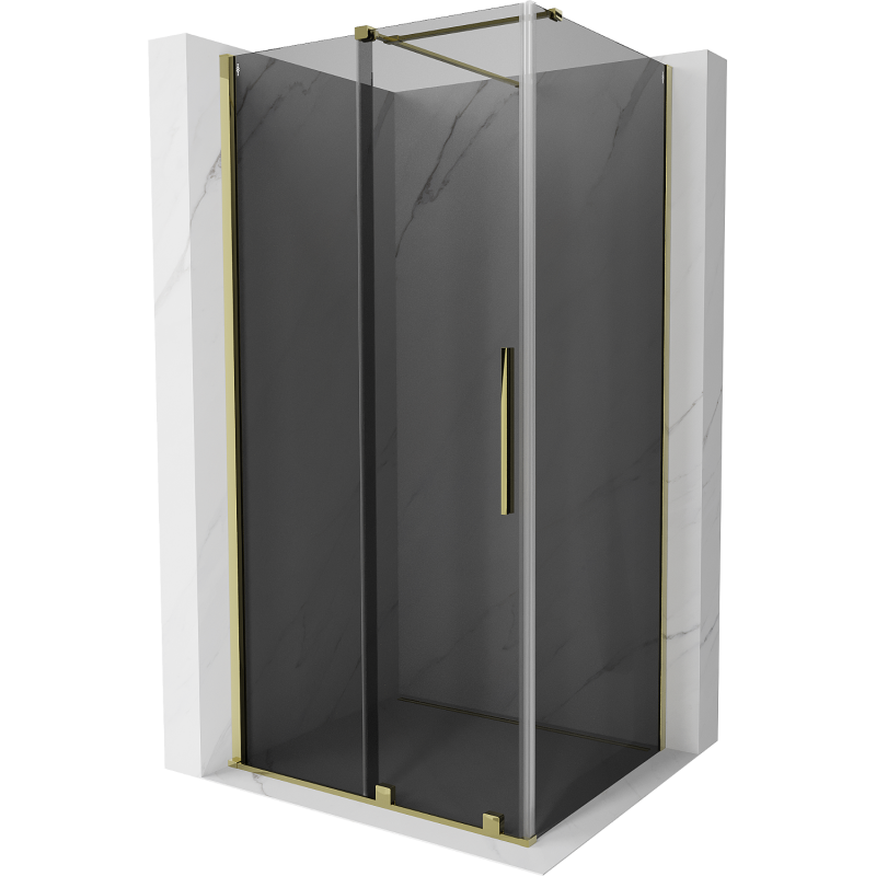 Mexen Velar kabina prysznicowa rozsuwana 90 x 85 cm, grafit, złota - 871-090-085-41-50