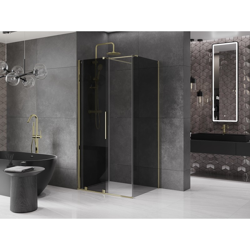 Mexen Velar kabina prysznicowa rozsuwana 90 x 85 cm, grafit, złota - 871-090-085-41-50
