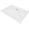 Mexen Flat brodzik prostokątny slim 100 x 80 cm, biały, syfon złoty - 40108010G
