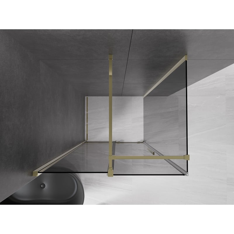Mexen Velar kabina prysznicowa rozsuwana 90 x 80 cm, grafit, złota - 871-090-080-41-50