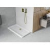 Mexen Flat brodzik prostokątny slim 130 x 70 cm, biały, syfon złoty - 40107013G