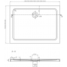 Mexen Flat brodzik prostokątny slim 130 x 70 cm, biały, syfon złoty - 40107013G