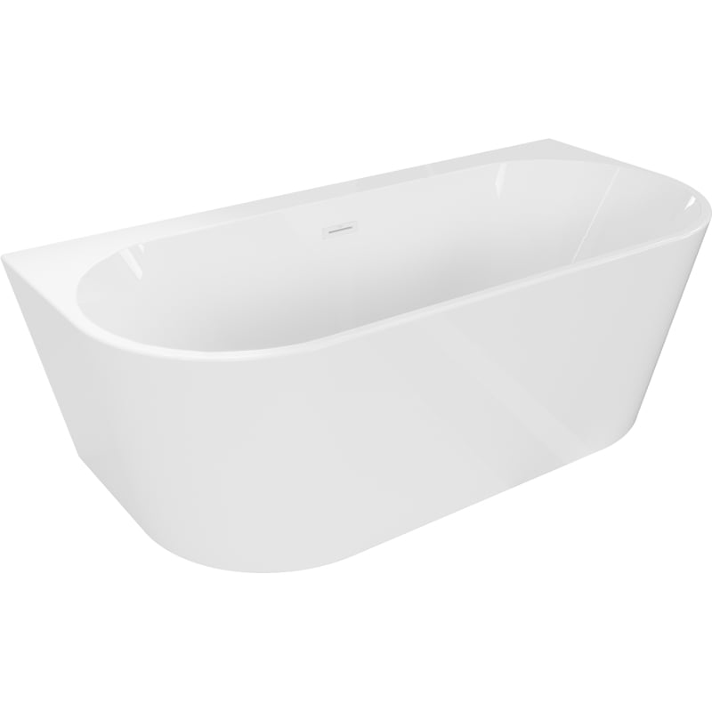 Mexen Oval+ wanna wolnostojąca przyścienna 170 x 80 cm, biała, przelew biały - 52681708000-20