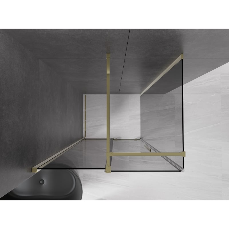 Mexen Velar kabina prysznicowa rozsuwana 100 x 120 cm, grafit, złota - 871-100-120-41-50