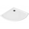 Mexen Flat brodzik półokrągły slim 80 x 80 cm, biały, syfon czarny - 41108080B